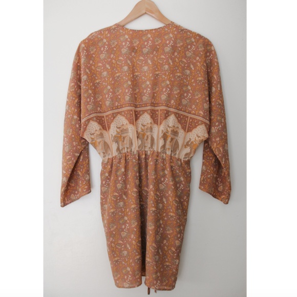 SOLD. Winter Kate Jaya Vintage Silk Elephant Print Mini Dress - Picture 7 of 7